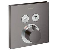 hansgrohe ShowerSelect kit d'installation finale 15763340 thermostat encastré, pour 2 Verbraucher , noir brossé