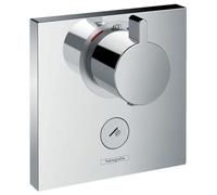 hansgrohe ShowerSelect Set de finition pour mitigeur thermostatique encastré haut débit avec une sortie permanente et un robinet d’arrêt, chromé, 15761000