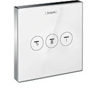 hansgrohe ShowerSelect robinet, verre, encastré, pour 3 consommateurs, chrome/blanc, 15736400