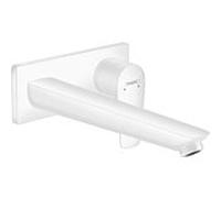hansgrohe Talis E mitigeur monocommande de lavabo encastré, montage mural, robinet à crépine déverrouillable, saillie de 225 mm, 71734700, Couleur: blanc mat
