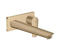 hansgrohe Talis E mitigeur monocommande de lavabo encastré, montage mural, robinet à crépine déverrouillable, saillie de 225 mm, 71734140, Couleur: bronze brossé