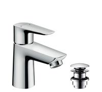 hansgrohe Talis E mitigeur monocommande de lavabo 80, vidage par poussoir, saillie 96mm, 71701000