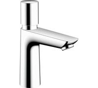 hansgrohe Talis E Mitigeur de lavabo à fermeture automatique avec bec Hauteur 110 mm Robinet de salle de bain à fermeture automatique pour eau froide ou pré-mélangée Économie d'eau sans écoulement