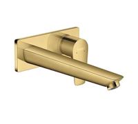 hansgrohe Talis E - Mitigeur monocommande lavabo pour montage mural avec projection 225 mm avec garniture de vidage ne pouvant être fermée aspect or poli