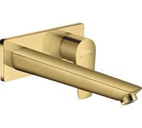 hansgrohe Talis E Mitigeur de lavabo encastré mural, bec 225mm, bonde à écoulement libre, aspect doré poli, 71734990