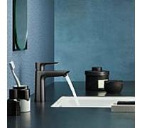 hansgrohe Talis E, mitigeur monocommande de lavabo 110, vidage automatique, saillie de 112 mm, 71710340, Couleur: noir brossé