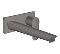 hansgrohe Talis E mitigeur monocommande de lavabo encastré, montage mural, robinet à crépine déverrouillable, saillie de 225 mm, 71734340, Couleur: noir brossé