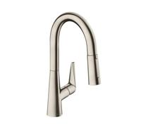 hansgrohe Talis M51 Mitigeur de cuisine 160, avec douchette extractible 2 jets, aspect acier inox, 72815800