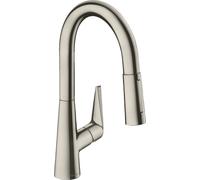 hansgrohe Talis M51 160 robinet de cuisine 72815800 aspect acier inoxydable, douchette extractible