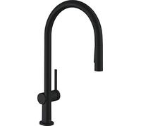 hansgrohe Talis M54 Mitigeur de cuisine 210, avec douchette extractible 2 jets, noir mat, 72800670
