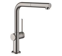hansgrohe Talis M54 Mitigeur monocommandé pour cuisine 270, bec extractible, 1jet, EcoSmart, 72845340, Couleur: Chrome noir brossé