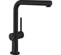 hansgrohe Talis M54 - Robinet de cuisine basse pression pour chauffe-eau, 1 type d'acier, robinet de cuisine avec bec de 270 mm, mitigeur de cuisine orientable, noir mat