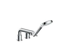 hansgrohe Talis S mitigeur monocommande de baignoire 3 trous, porte-à-faux de 200 mm, bord de baignoire, 72416000