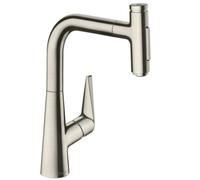 hansgrohe Talis mélangeur de cuisine 73868800 aspect inox, avec sBox, plage de pivotement 110/150°