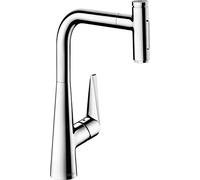 hansgrohe Talis Select M51 Mitigeur monocommande de cuisine 300, douchette coulissante, 2 jets, sBox, 73867000, Couleur: chrome
