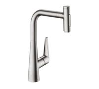 hansgrohe Metris Select mélangeur de cuisine 73867800 avec douchette extractible, 2jet, sBox, aspect inox
