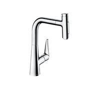 hansgrohe Talis M51 mitigeur monocommande de cuisine 220, douchette coulissante, 2 jets, sBox, 73868000, Couleur: chrome