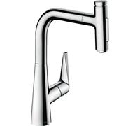 hansgrohe Talis M51 mitigeur monocommande de cuisine 220, douchette coulissante, 2 jets, sBox, 73868000, Couleur: chrome