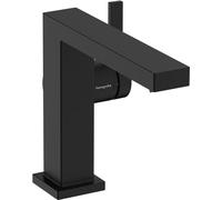 hansgrohe Tecturis E Fine - Mitigeur de lavabo sans tirette ni vidage, économie d'énergie (CoolStart), Robinet salle de bain avec hauteur sous bec 110mm, économie d'eau (EcoSmart+), Noir mat, 73021670