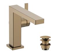 Hansgrohe Mitigeur lavabo monocommandé Tecturis E Fine - saillie 155 mm, Push-Open, Bronze brossé