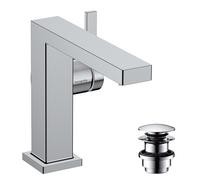 hansgrohe Tecturis E Fine Mitigeur monocommandé pour lavabo 110, saillie 155mm, garniture de vidage Push-Open, CoolStart, EcoSmart+, 73020000, Couleur: chrome