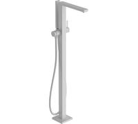 hansgrohe Tecturis E - Mitigeur baignoire sur pied, Robinet baignoire 2 sorties avec tuyau 1,25m et douchette (2 jets), Mitigeur monocommande, Blanc mat, 73445700