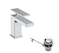 hansgrohe Tecturis E mitigeur lavabo 73002000 saillie 122mm, avec tirant garniture de vidange , chromé