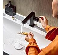 hansgrohe Tecturis E mitigeur lavabo 73020670 projection 155mm, avec garniture de vidange push-open , noir mat