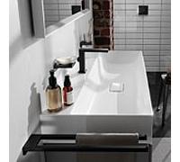 hansgrohe Tecturis E Fine Mitigeur monocommandé pour lavabo 110, saillie 155mm, garniture de vidage à tirette, CoolStart, EcoSmart+, 73023670, Couleur: noir mat