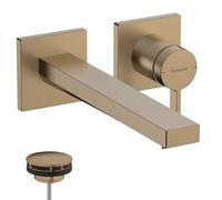 hansgrohe Tecturis E - Mitigeur lavabo encastré avec garniture de vidage, Robinet de salle de bain avec longueur sous bec 22,5 cm, économie d'eau (EcoSmart+), Bronze brossé, 73051140