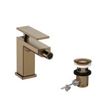 hansgrohe Tecturis E Mitigeur monocommandé pour bidet, saillie 149mm, avec garniture découlement, 73200140, Couleur: Bronze brossé