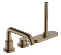 hansgrohe Tecturis S Mitigeur monocommandé sur gorge pour baignoire, 3 trous, avec sBox, saillie 194mm, 73447140, Couleur: Bronze brossé