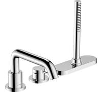 hansgrohe Tecturis S Mitigeur monocommandé sur gorge pour baignoire, 3 trous, avec sBox, saillie 194mm, 73447000, Couleur: chrome