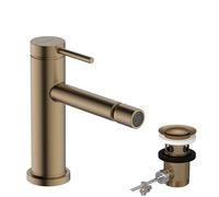 hansgrohe Tecturis S - Mitigeur bidet avec tirette et vidage, Robinet bidet, Robinet de salle de bain avec hauteur sous bec 100 mm, Bronze brossé, 73201140