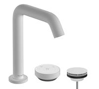 hansgrohe Tecturis S - Mitigeur de lavabo 2 trous avec tirette et vidage, économie d'énergie (CoolStart), Robinet salle de bain, hauteur sous bec 151mm, économie d'eau (EcoSmart+), Blanc mat, 73353700