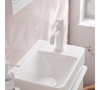 hansgrohe Tecturis S Robinet sur pied 80 avec manette pour eau froide ou prémélangée, saillie 108 mm, 73313700, Couleur: Blanc mat