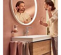 Hansgrohe Robinet de lavabo Tecturis S 210, CoolStart, EcoSmart, vidage Push-Open, chrome