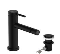 hansgrohe Tecturis S mitigeur de bidet 73201670 avec tirette garniture de vidange , noir mat