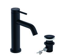 hansgrohe Tecturis S Mitigeur monocommandé pour lavabo 110 CoolStart économiseur deau+, saillie 116 mm, 73314670, Couleur: noir mat