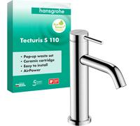 hansgrohe Tecturis S Mitigeur monocommandé pour lavabo 110, saillie 116 mm, 73310000, Couleur: chrome