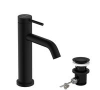 hansgrohe Tecturis S Mitigeur monocommandé pour lavabo 110, saillie 116 mm, 73310670, Couleur: noir mat