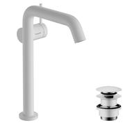 hansgrohe Tecturis S Mitigeur monocommandé pour lavabo 240 Fine CoolStart économie deau+pour lavabos à poser, saillie 167 mm, 73370700, Couleur: Blanc mat