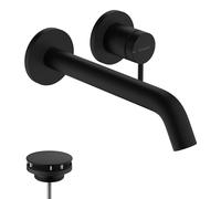 hansgrohe Tecturis S Mitigeur monocommandé pour lavabo encastré pour montage mural, saillie 225 mm, 73351670, Couleur: noir mat