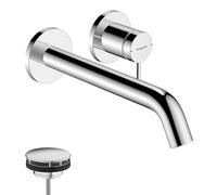 hansgrohe Tecturis S robinetterie de lavabo monocommande encastrée pour montage mural, EcoSmart+, portée 225mm, 73351000, Couleur: chrome