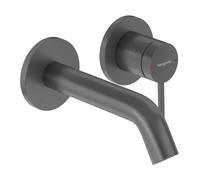 hansgrohe Tecturis S robinetterie de lavabo monocommande encastrée pour montage mural, EcoSmart+, portée 165mm, 73350340, Couleur: Chrome noir brossé