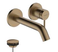 Hansgrohe Mitigeur lavabo Tecturis S 73350140 encastré mural saillie 165 mm bronze brossé