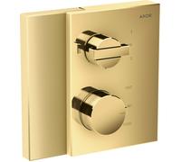 hansgrohe Thermostat de bord AXOR encastré avec vanne d'arrêt et de commutation, 46760990, Couleur: Optique en or poli