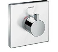 hansgrohe ShowerSelect thermostat de douche 15734400 thermostat encastré, verre, blanc chromé