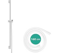 hansgrohe Unica Pulsify S - Barre de douche 90cm avec flexible de douche 160 cm Isiflex et support de douche, Blanc mat, 24401700