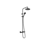hansgrohe Vernis Blend Système de douche 200, 1 jet avec thermostat, 26276670, Couleur: noir mat